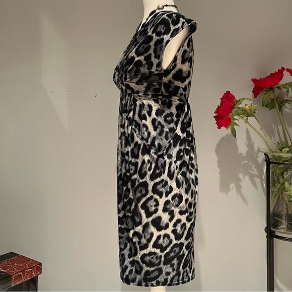New Jus d’Orange Paris Leopard Print Tulip Dress with Pockets Made In Fr… NWT - Picture 6 of 14